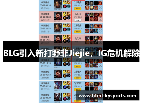 BLG引入新打野非Jiejie，IG危机解除